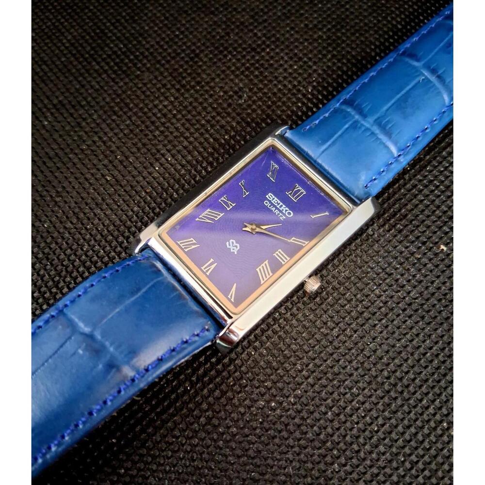 Men's Vintage Seiko Tank Leather Wrist Watch RARE - Picture 5 of 7